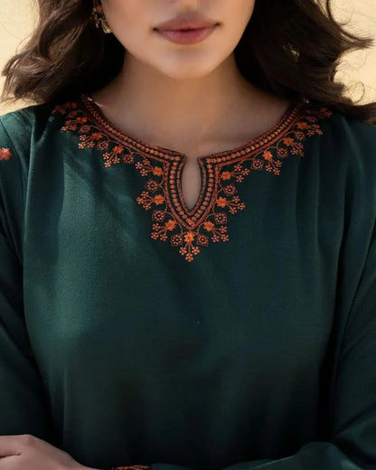 GREEN EMBROIDERY 2 PEACE